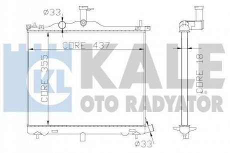 KALE HYUNDAI Радіатор охлаждения i10 1.0/1.2 08- KALE OTO RADYATOR 341975 (фото 1)