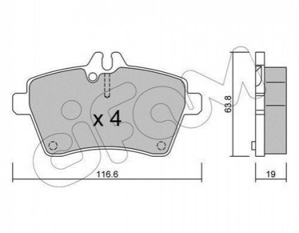 Колодки гальмівні пер. Yaris/W169/W245 04- Cifam 822-646-0 (фото 1)