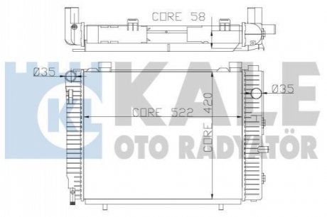 KALE DB Радиатор охлаждения W202 2.0/2.3 95- KALE OTO RADYATOR 370300 (фото 1)