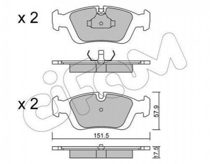 BMW Тормозные колодки передн.E36/46 Cifam 822-124-0 (фото 1)