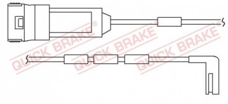 Датчик зносу гальмівних колодок Количество комплектуючих - 2 шт QUICK BRAKE WS 0124 A (фото 1)