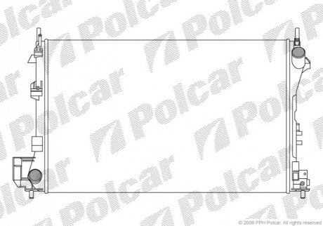 Радиатор охолодження Fiat Croma Opel Signum, Vectra C Saab 9-3, 1.8-3.2 04.02- Polcar 551808A2 (фото 1)