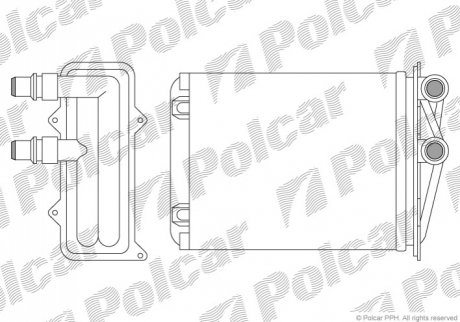 Радиатор пічки Opel Vivaro Renault Trafic 1.9D-2.5D 03.01- Polcar 6026N8-1 (фото 1)