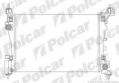 Радиатор охолодження Fiat Grande Punto 1.2-1.4 05- Polcar 302408-3 (фото 1)