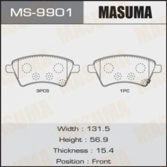 Колодки дискового тормоза Masuma MS9901 (фото 1)