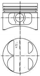 Поршень циліндру ЗМЗ 406 d=93,0 (п/п+ст/к+п/к) (вир-во KS) Kolbenschmidt 40075620 (фото 1)