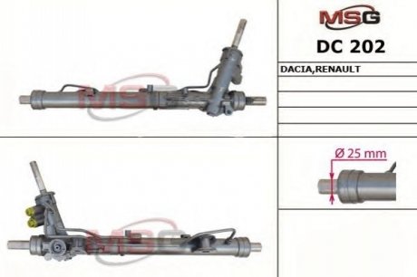 Рульова рейка з ГУР Dacia Duster. Nissan Terrano. Renault Duster MSG DC202 (фото 1)