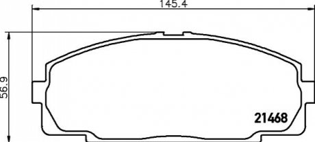 Колодки тормозные дисковые передні Strong Ceramic Toyota Hiace 2.0, 2.4, 3.0 (9 NISSHINBO NP1004SC (фото 1)