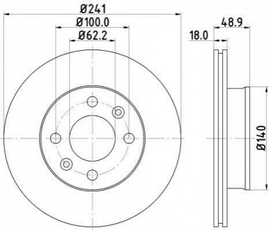 Диск гальмівний; передн. HELLA PAGID 8DD355112791
