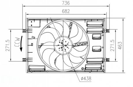 Вентилятор радіатора з дифузором електричний AUDI 13- NRF 47916 (фото 1)