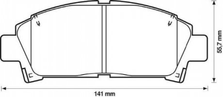 TOYOTA Тормозный колодки передні CARINA -97 Jurid 572357J (фото 1)