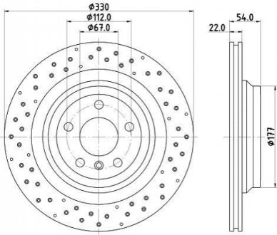 HELLA DB Диск тормозной задн.GLE W166 11- HELLA PAGID 8DD 355 122-551 (фото 1)