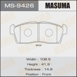 Колодка тормозная Masuma MS9426 (фото 1)