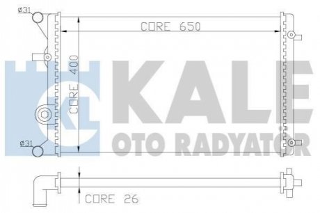 KALE VW Радіатор охлаждения Audi A3,Seat,Skoda Octavia I,Golf IV,Bora KALE OTO RADYATOR 366400 (фото 1)