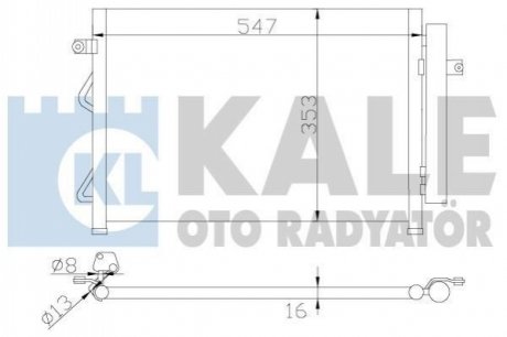 KALE HYUNDAI Радіатор кондиционера Getz 1.5CRDi 05- KALE OTO RADYATOR 342975 (фото 1)