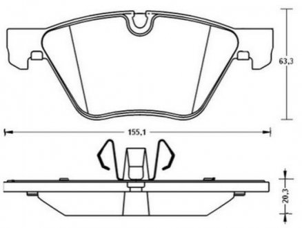 Гальмівні колодки передні BMW 1-Series, 3-Series Jurid 573187J (фото 1)