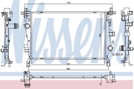 Радіатор FIAT 500 X (14-) 1.4 TURBO NISSENS 606447 (фото 1)