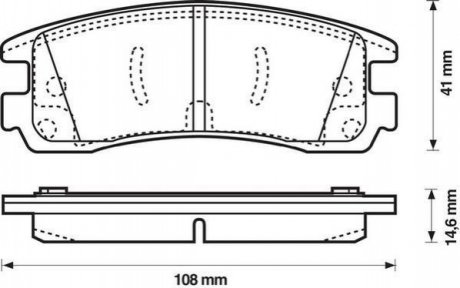 Гальмівні колодки задние OPEL SINTRA/MITSUBISHI 3000/BUICK/CADILLAC/CHEVROLET/OLDSMOBILE/PONTIAC Jurid 573062J (фото 1)