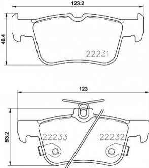 Гальмівні колодки Ford Galaxy, Mondeo V, S-Max Ford Usa Fusion Lincoln Mkz 1.0-3.5 09.06- HELLA PAGID 8DB 355 023-301 (фото 1)