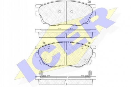 Комплект гальмівних колодок (дискових) ICER 181542 (фото 1)