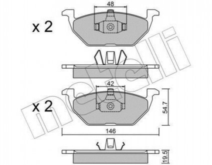 Комплект гальмівних колодок (дискових) Metelli 22-0211-1 (фото 1)