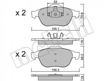 Комплект гальмівних колодок (дискових) Metelli 22-0336-0 (фото 1)