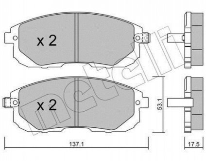 Комплект гальмівних колодок (дискових) Metelli 22-0876-1 (фото 1)