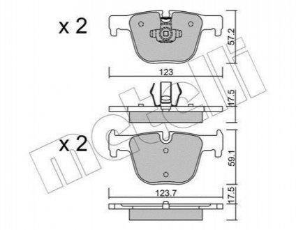 Комплект гальмівних колодок (дискових) Metelli 22-0963-0 (фото 1)