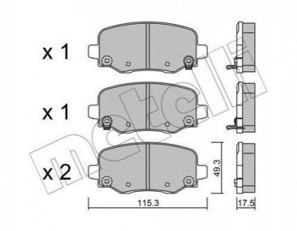 Тормозные колодки Jeep Compass, Renegade, Fiat 500x задние Metelli 22-1002-1 (фото 1)