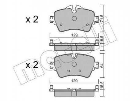 Комплект гальмівних колодок (дискових) Metelli 22-1013-0 (фото 1)