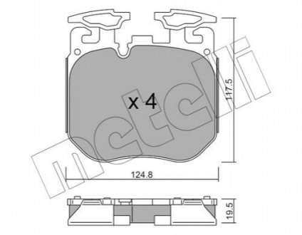 Комплект гальмівних колодок (дискових) Metelli 22-1147-0 (фото 1)