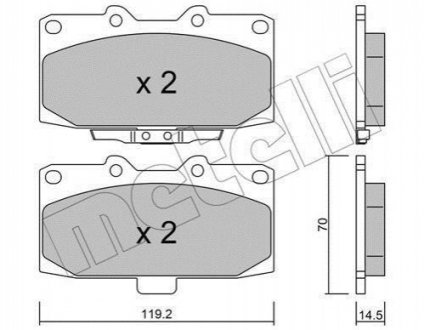 Комплект гальмівних колодок (дискових) Metelli 22-0413-0 (фото 1)