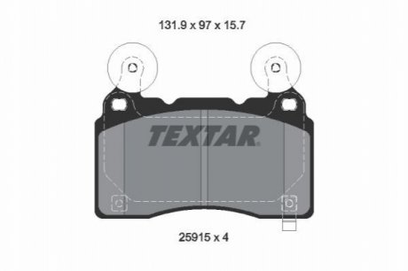 Комплект гальмівних колодок TEXTAR 2591501 (фото 1)