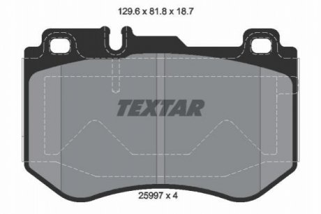 Комплект гальмівних колодок TEXTAR 2599701 (фото 1)