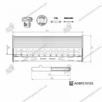 Фільтр масла з ущільнюючим кільцем BluePrint ADBP210103 (фото 1)