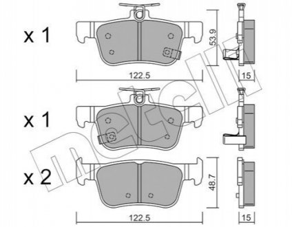 Комплект гальмівних колодок (дискових) Metelli 22-1131-0 (фото 1)