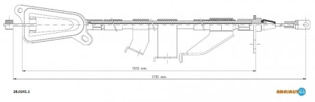 Трос гальмівний NISSAN X-Trail (T30) all RH03- ADRIAUTO 2802411 (фото 1)