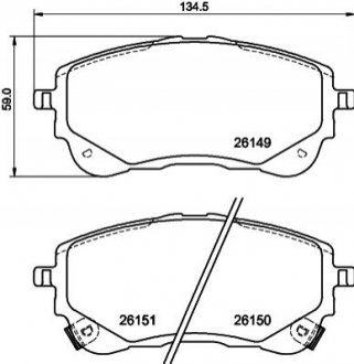 Колодки тормозные дисковые передні Toyota Corolla (19-) NISSHINBO NP1173 (фото 1)