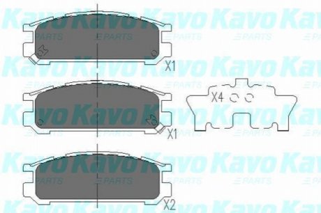Комплект гальмівних колодок KAVO KBP-8016 (фото 1)