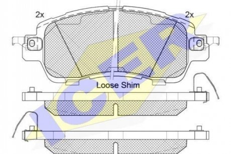 Комплект гальмівних колодок (дискових) ICER 182235 (фото 1)