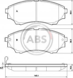 Колодки дискового тормоза A.B.S 37540