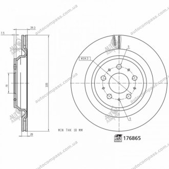 Гальмівний диск TESLA Model 3 "R "17>> Febi 176865 (фото 1)