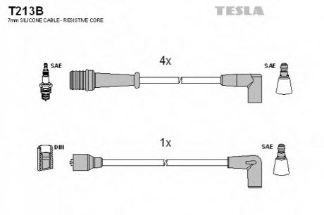 К-т дротів високої напруги не виробл. (аналог T213S не виробл.) Tesla T213B (фото 1)