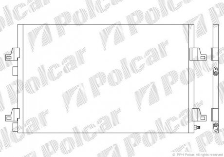 Радиатор кондиціонера Renault Espace IV, Megane II 1.6-3.5 11.02- Polcar 6052K8C2 (фото 1)