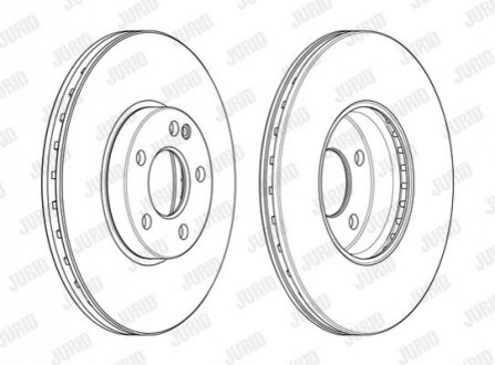 DB диск гальмівний передн. A176 15- Jurid 562989JC-1 (фото 1)