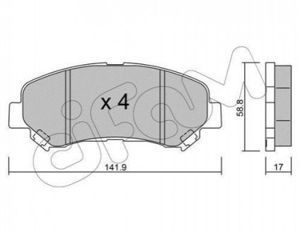 Гальмівні колодки перед. QASHQAI I/QASHQAI II/ X-TRAIL 1.5D-2.5 07- Cifam 8227920 (фото 1)