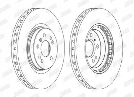 Гальмівний диск передній Mercedes M-Class (W164), R-Class (W251, V251) Jurid 562403JC1 (фото 1)