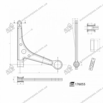 Важіль підвіски з сайлентблоками і кульовою опорою Febi 176055