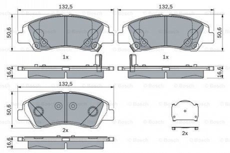 HYUNDAI гальмівні колодки передн.Elantra,Matrix Bosch 0986494760 (фото 1)