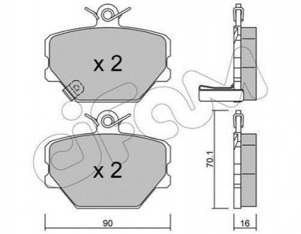 Колодки гальмівні перед. City Coupe/Crossblade/Fortwo (98-14) Cifam 822-341-0 (фото 1)